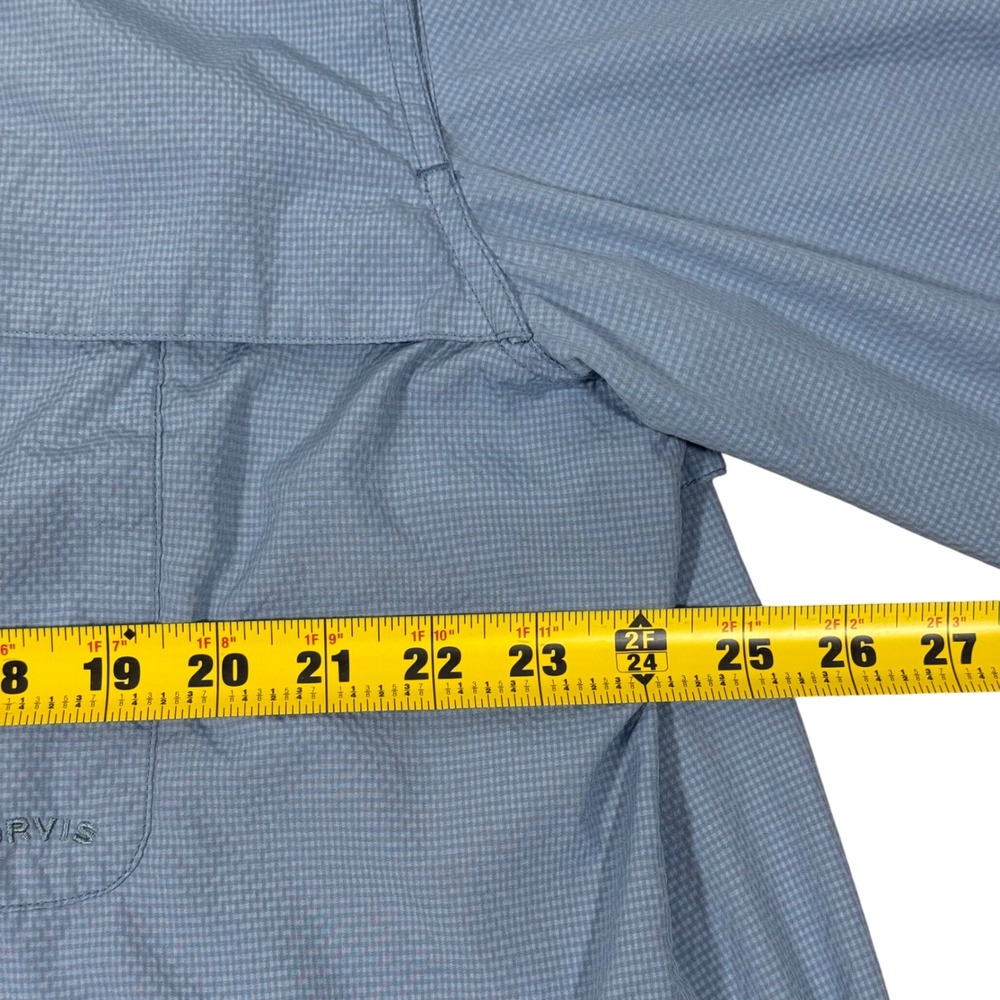 Orvis Mens XL Tall Long Sleeve Button Front‎ Fishing Shirt Blue Nylon Vented - Picture 7 of 11